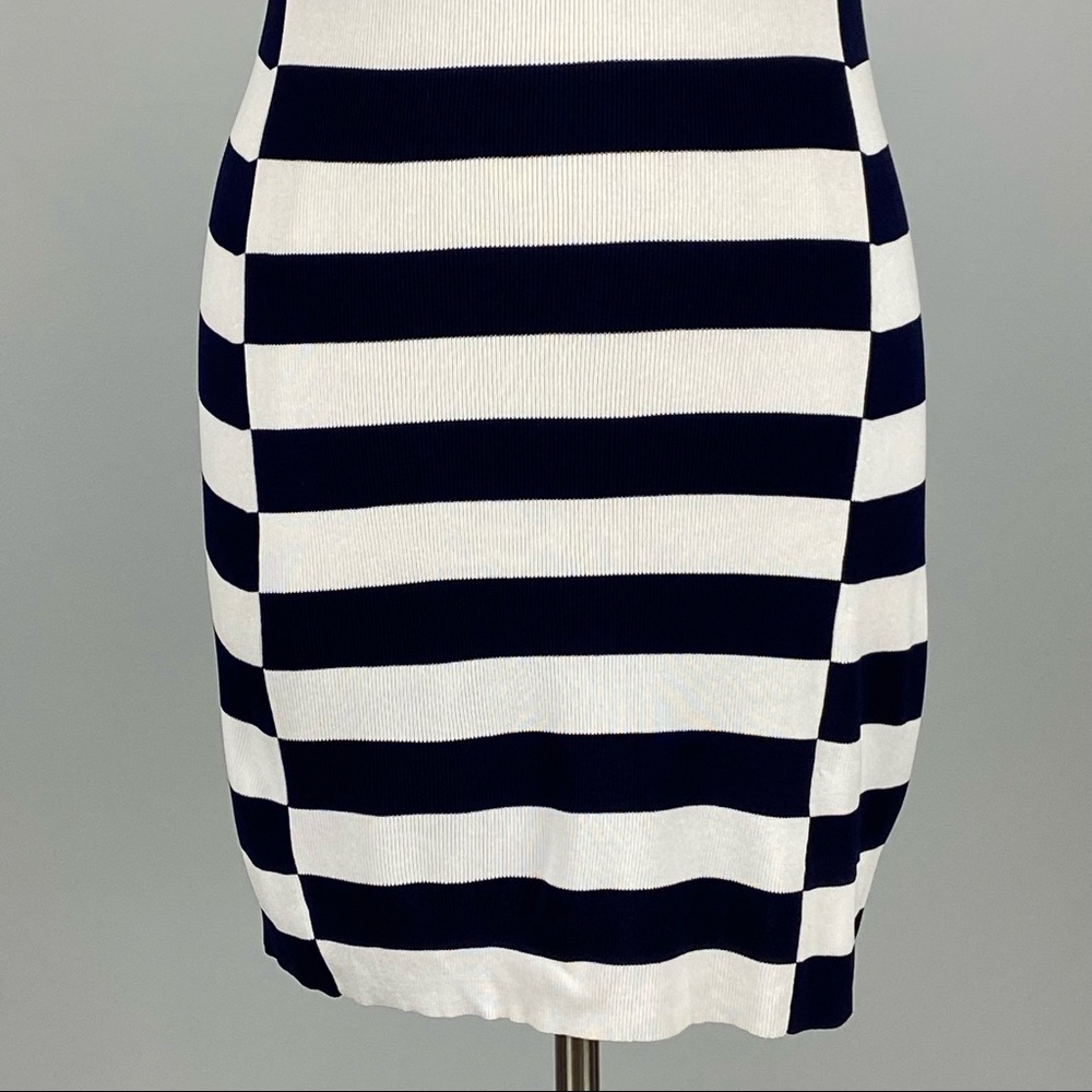 Theory Womens Lasina Striped Sleeveless Bodycon Dress Blue White Knit size XS - Picture 5 of 11